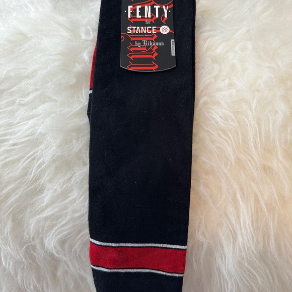 Fenty Beauty Black and Red Tall Socks - Picture 2 of 4